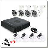 Комплект видеонаблюдения для коттеджа и загородного дома (4 внутренние + 4 уличные) - 8 HD камер