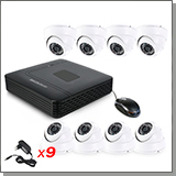 Проводной комплект видеонаблюдения для производства - 8 HD камер