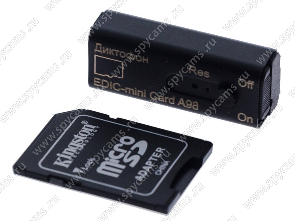Миниатюрный диктофон Edic-mini A98 CARD с записью на карту памяти ...